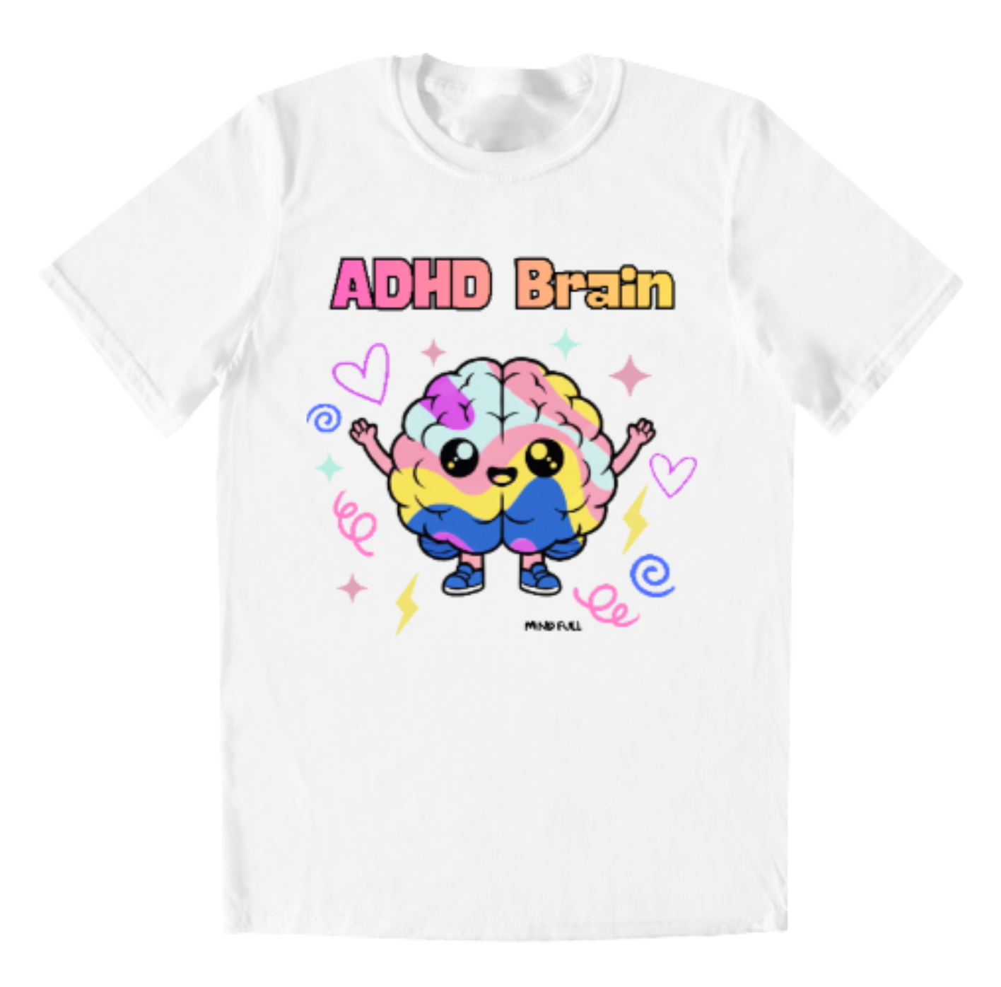 ADHD Brain - Playera Blanca Unisex