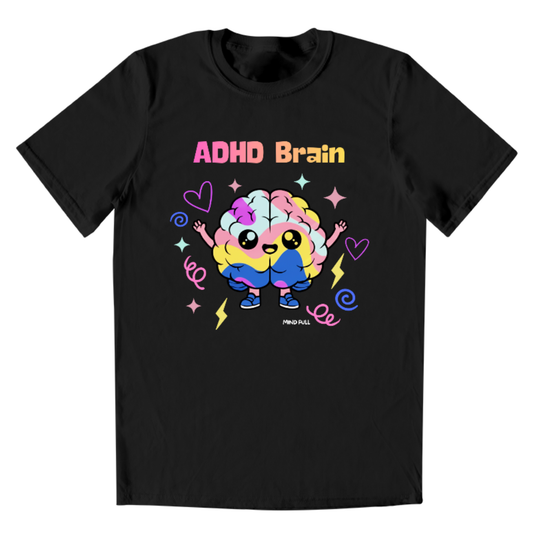 ADHD Brain - Playera Negra Unisex